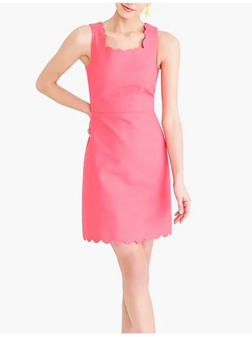 J. Crew Basketweave Scalloped Hem Dress Women's 10 NEW 1289